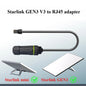 Starlink Gen3/V3 Router with 25cm Cat6 Ethernet cable extension, waterproof outdoor cable for satellite dish connection.