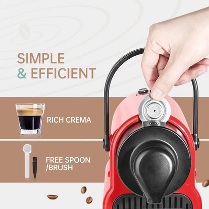 Reusable stainless steel iCafilas coffee capsule for Nespresso machines with eco-friendly filter and included cup, tamper, and spoon.