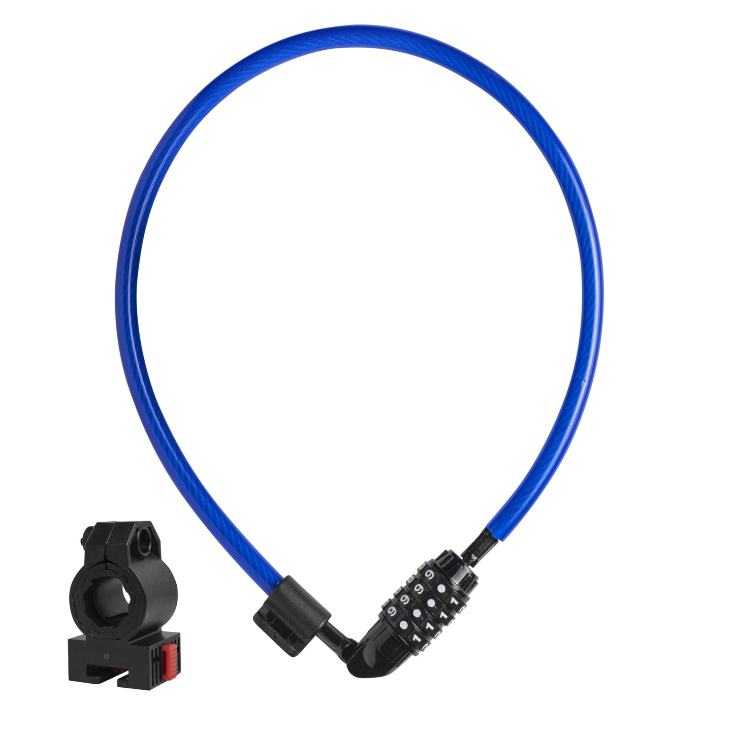 Blue DocksLocks anti-theft security cable lock by BackupMyFilesNow.com, 2ft weather-resistant portable combination lock for theft protection.