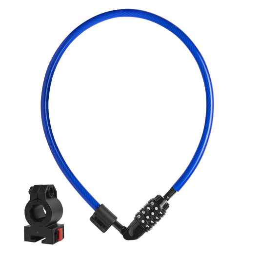 Blue DocksLocks anti-theft security cable lock by BackupMyFilesNow.com, 2ft weather-resistant portable combination lock for theft protection.
