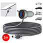 Black 2/3M Starlink Mini digital display car charger DC power cable with USB-A+C interface for automotive charging.
