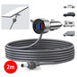 BackupMyFilesNow.com® 2/3M black car charger cable with USB-A+C for Starlink Mini digital display to DC power connection.
