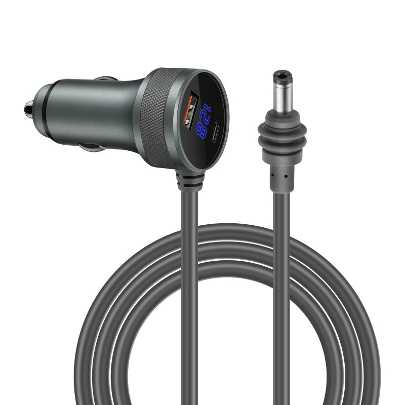 RoHS Certified Starlink Mini Charger with 3M waterproof cable, dual USB and DC ports, PVC jacket, gray color by BACKUPMYFILESNOW.COM®