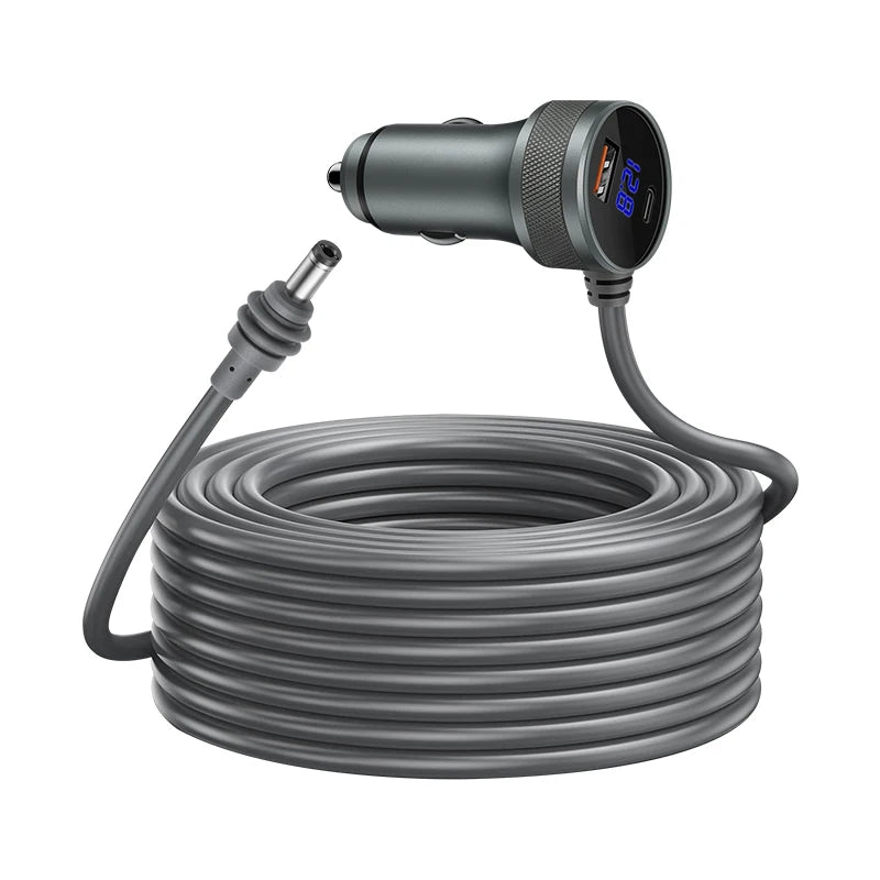 ROHS certified Starlink mini charger with dual USB and DC power cable, waterproof, 3M length, gray PVC jacket, from BackupMyFilesNow.com