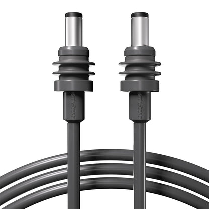 Gray 6.5ft StarGear DC power cable for Starlink Mini, waterproof outdoor replacement barrel jack charging cord.