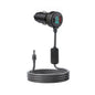 BackupMyFilesNow® Starlink 3-in-1 car charger with dual USB ports, 2M waterproof extension cable, digital voltmeter, for 12V-24V vehicles.