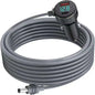 Starlink Mini 3-in-1 digital display car charger with USB-A and C interface, 2-meter DC power cable for vehicle charging.