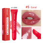 Lakerain Lip Moisturizing Glaze Balm 2-in-1 lip gloss with mirror, showcasing a glossy, moisturizing finish and mild repair properties.
