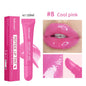 Lakerain Lip Moisturizing Glaze Balm 2-in-1 lip gloss with mirror, showcasing smooth, glossy lips and a sleek tube design.