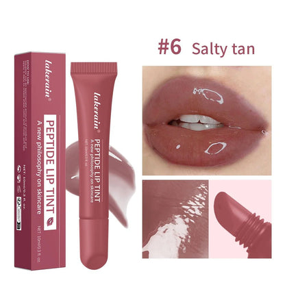 Lakerain Lip Moisturizing Glaze Balm 2-in-1 lip gloss with mirror, providing lasting moisture and a glossy finish.