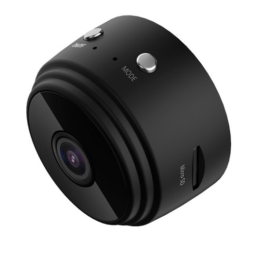 Two black BackupMyFilesNow.com security cameras with wide-angle lenses and mounting brackets for home or business surveillance.