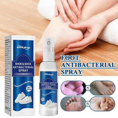 Two 60ml antibacterial shoe odor spray bottles from BackupMyFilesNow.com, designed to freshen shoes and remove foot and sock odors.