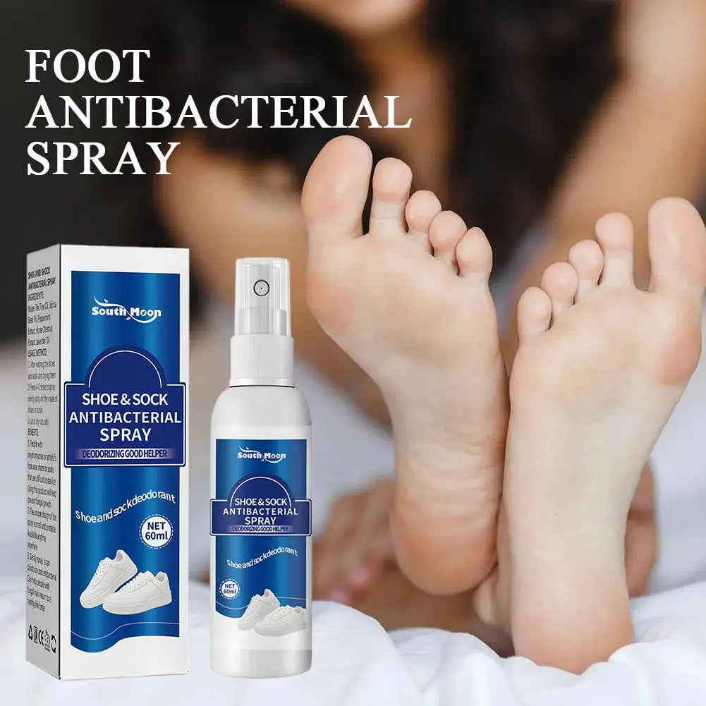 Two 60ml bottles of BackupMyFilesNow antibacterial shoe odor spray with pump spray nozzles for freshening shoes and removing foot odor