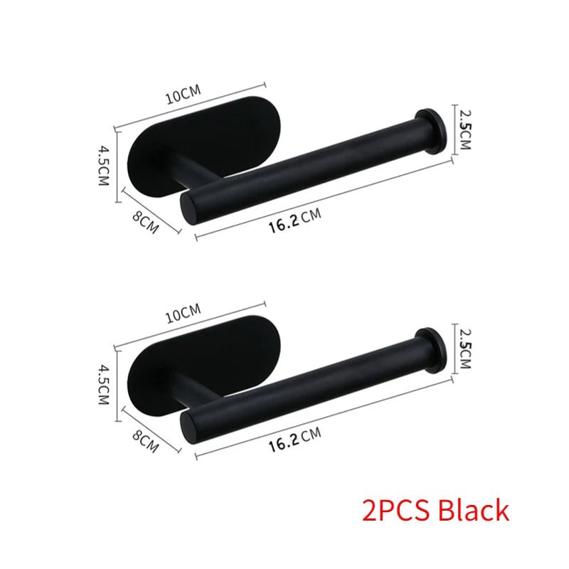 Stainless steel wall-mount self-adhesive toilet paper and towel holder, punch-free kitchen hook storage by BACKUPMYFILESNOW.COM®.