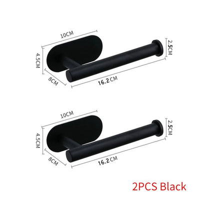 Stainless steel wall-mount self-adhesive toilet paper and towel holder, punch-free kitchen hook storage by BACKUPMYFILESNOW.COM®.