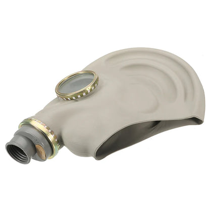 Industrial safety full face gas mask with filters, chemical-resistant respirator, paint dust protection, and connecting pipe for workplace safety.