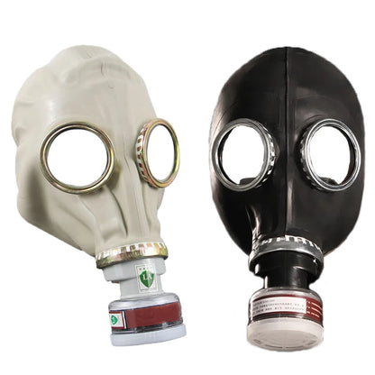 Industrial safety full face gas mask with filters, chemical breathing mask, paint dust respirator, and connecting pipe for workplace safety