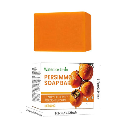 Persimmon Collagen Soap Bar with hyaluronic and ascorbic acids, gentle exfoliation, dense foam, plant-based tocopherol, by BackupMyFilesNow.com