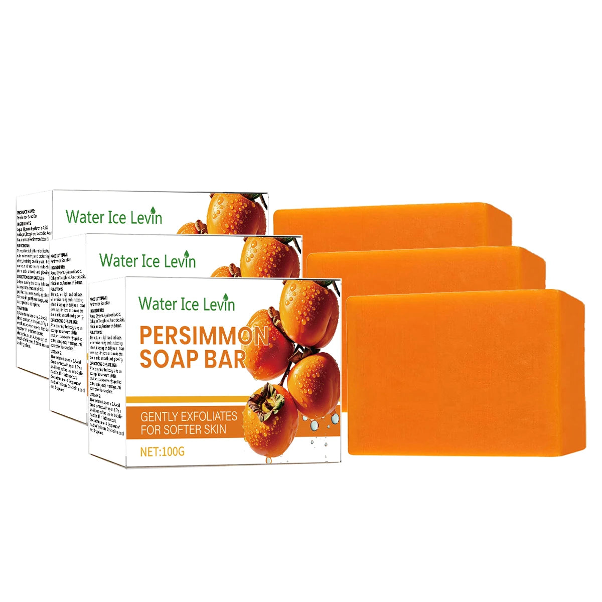 Persimmon Collagen Soap Bar by BackupMyFilesNow.com with gentle exfoliation, dense foam, hyaluronic acid, ascorbic acid, and plant-based tocopherol.