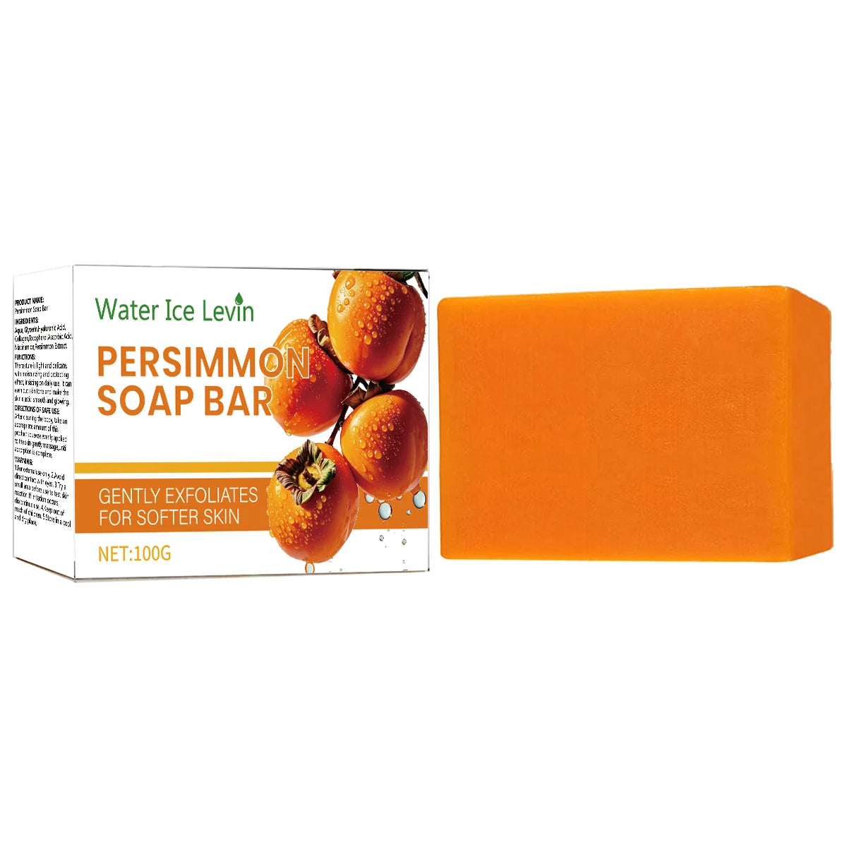 Persimmon Collagen Soap Bar by BackupMyFilesNow.com with gentle exfoliation, dense foam, hyaluronic acid, ascorbic acid, and plant-based tocopherol.