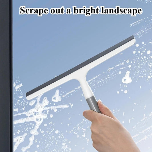 Two silicone shower scraper cleaners from BACKUPMYFILESNOW.COM® for bathroom, glass, window, and floor cleaning.