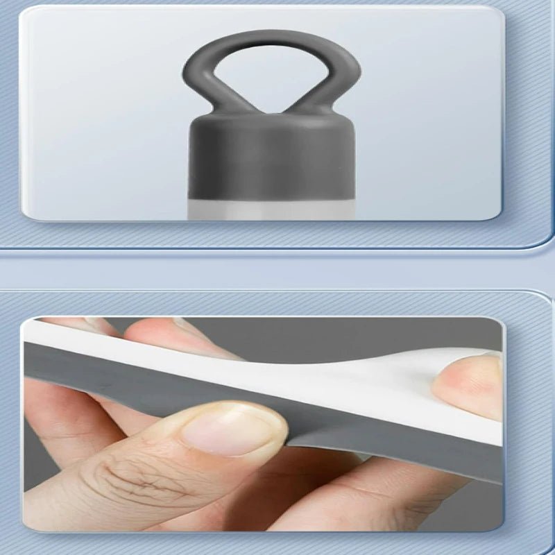 BackupMyFilesNow® 2-pack silicone shower scraper and squeegee for cleaning glass, floors, and windows in bathrooms and households.