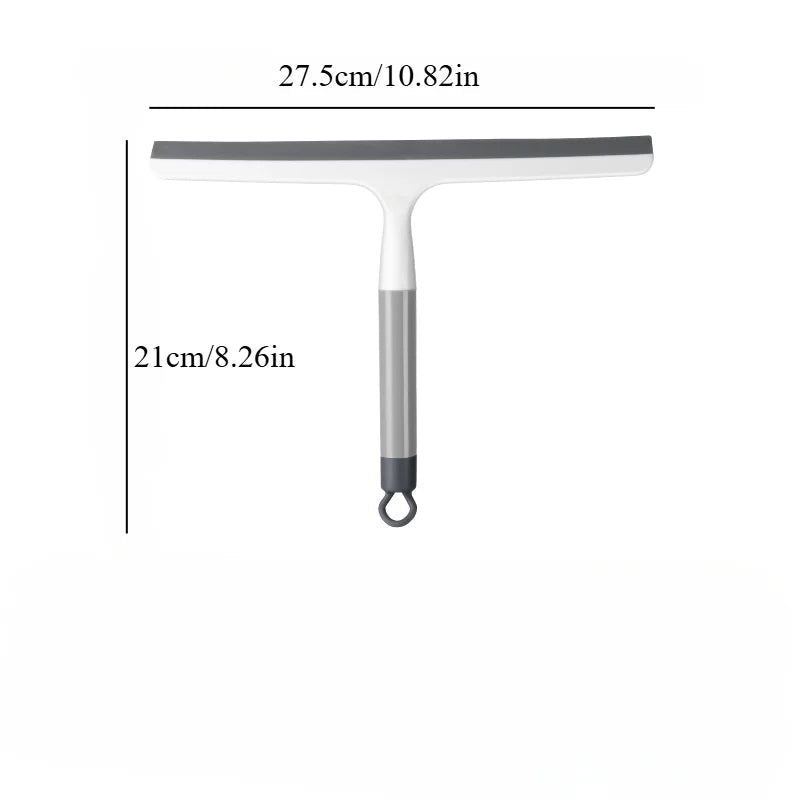 Two silicone shower scraper cleaners by BACKUPMYFILESNOW.COM® with squeegee blades for glass, bathroom, and window cleaning.