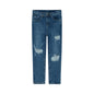 Ripped mid-waist cropped trousers from BACKUPMYFILESNOW.COM® featuring a stylish all-match design and distressed details.