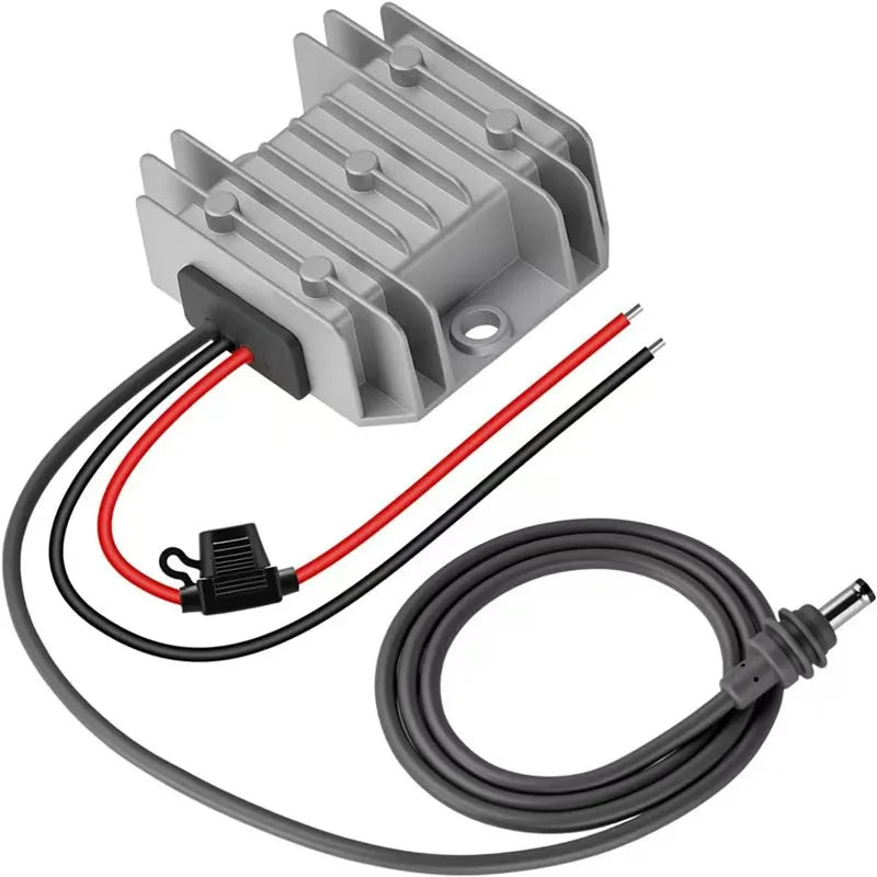 Starlink Mini 12V DC step-up converter with power cord, 9-28V input, 30V 3.5A output for Starlink Mini devices.