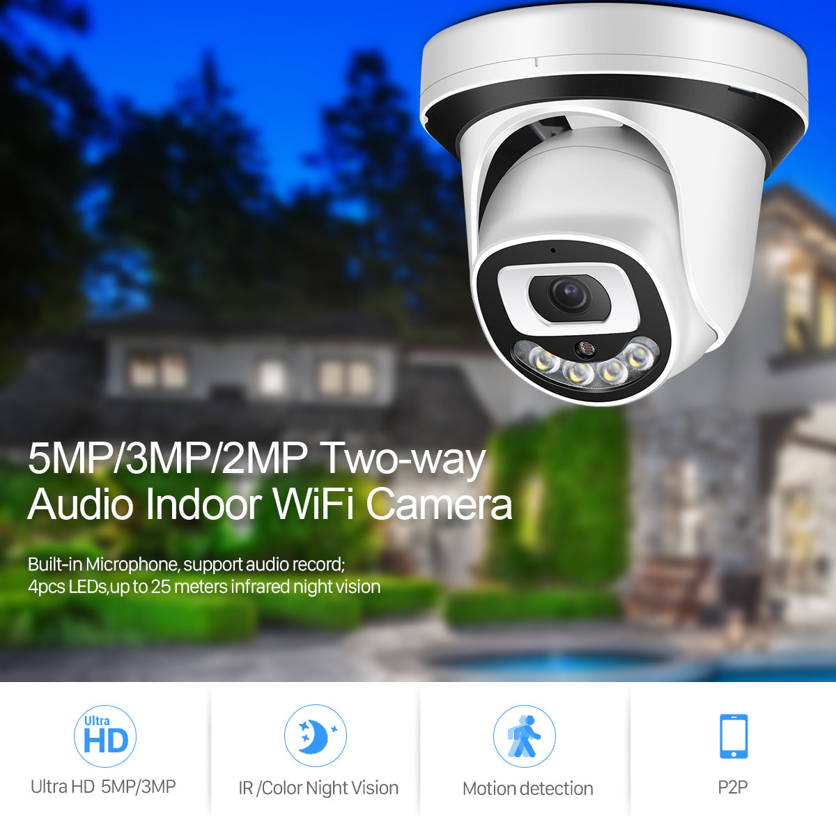 Dual optical 4MP IP security camera with 3.6mm lens, black outdoor security camera by BackupMyFilesNow.com