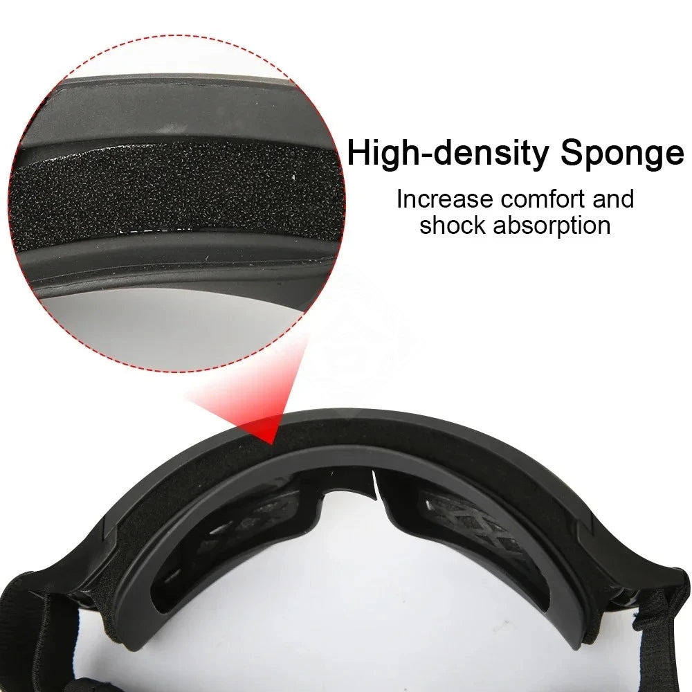 BackupMyFileSNOW® airsoft tactical goggles with three lenses, windproof and dustproof for shooting, motocross, and mountaineering safety