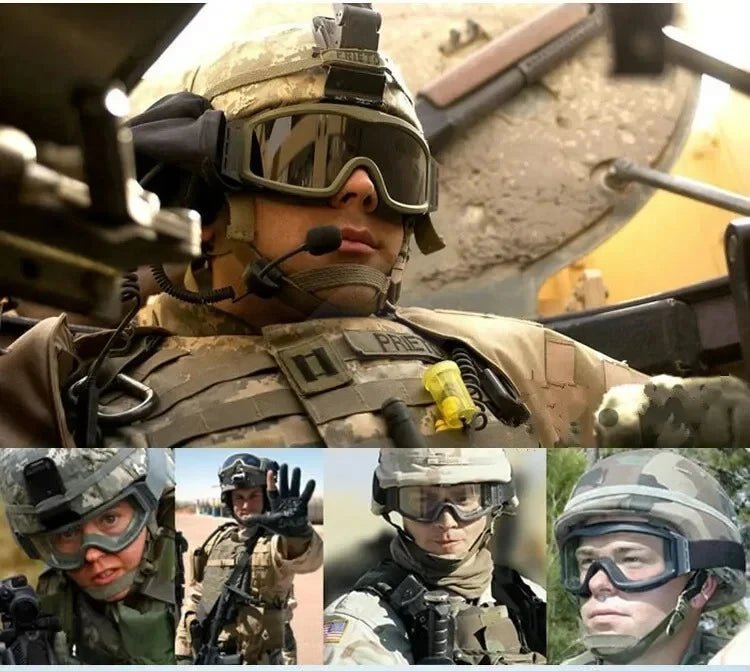 BackupMyFileSNOW® Airsoft tactical goggles with three lenses, windproof dustproof design, suitable for shooting, motocross, and mountaineering