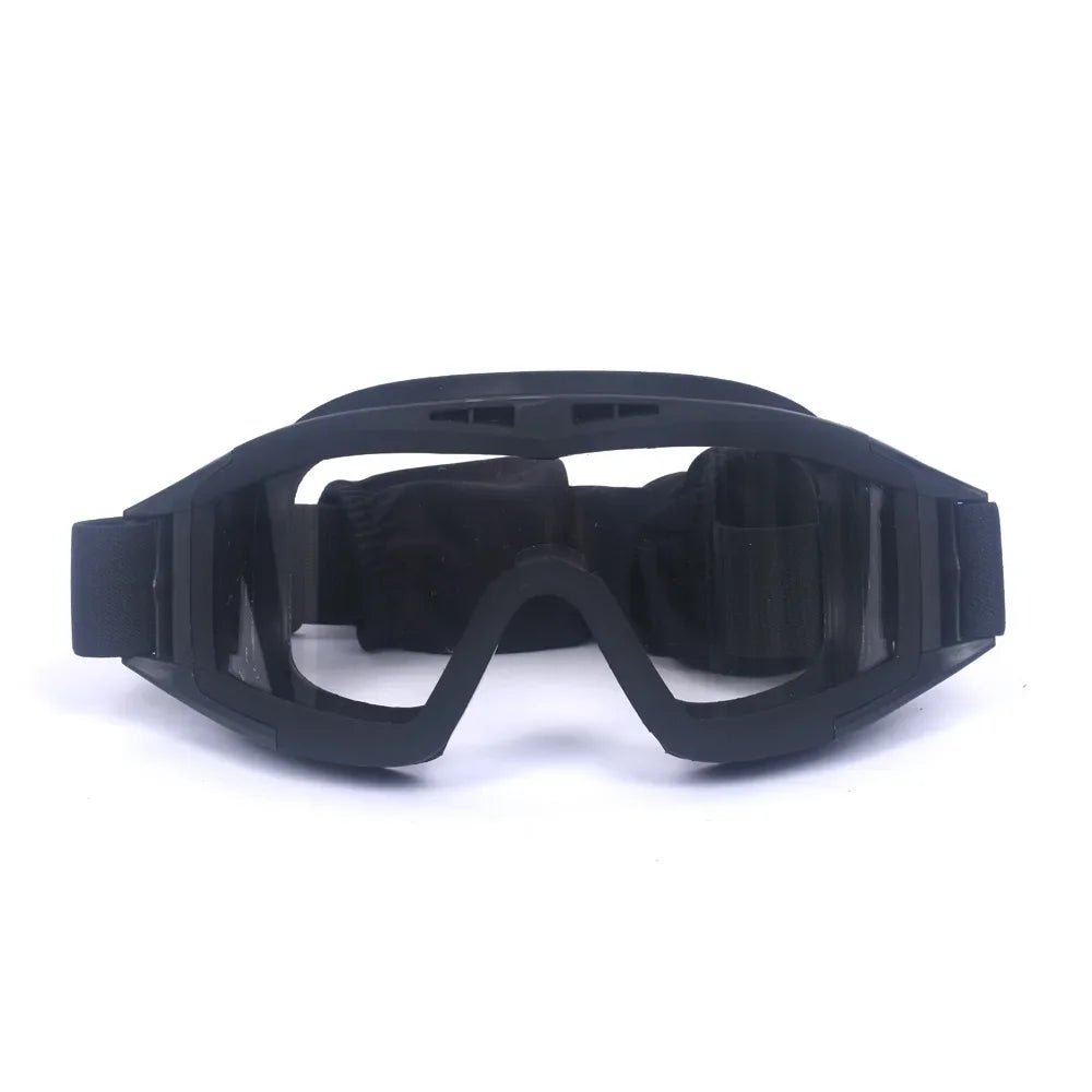 Airsoft tactical goggles with three lenses, windproof and dustproof design, suitable for shooting, motocross, and mountaineering.