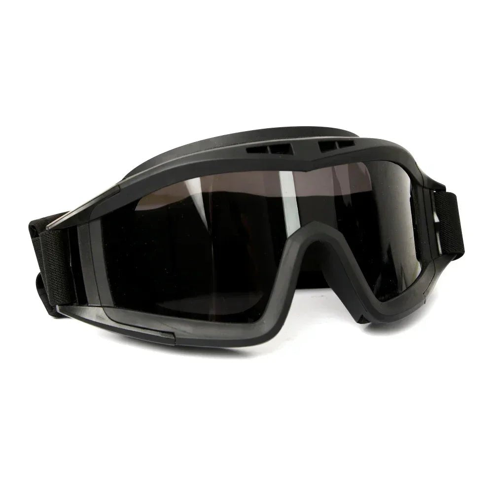 BackupMyFileSNOW® Airsoft tactical goggles with three lenses, windproof and dustproof for shooting, motocross, and outdoor protection.