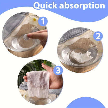 Three tubes containing 30 compressed white towels, lightweight and heavy-duty, ideal for camping, fitness, and travel.
