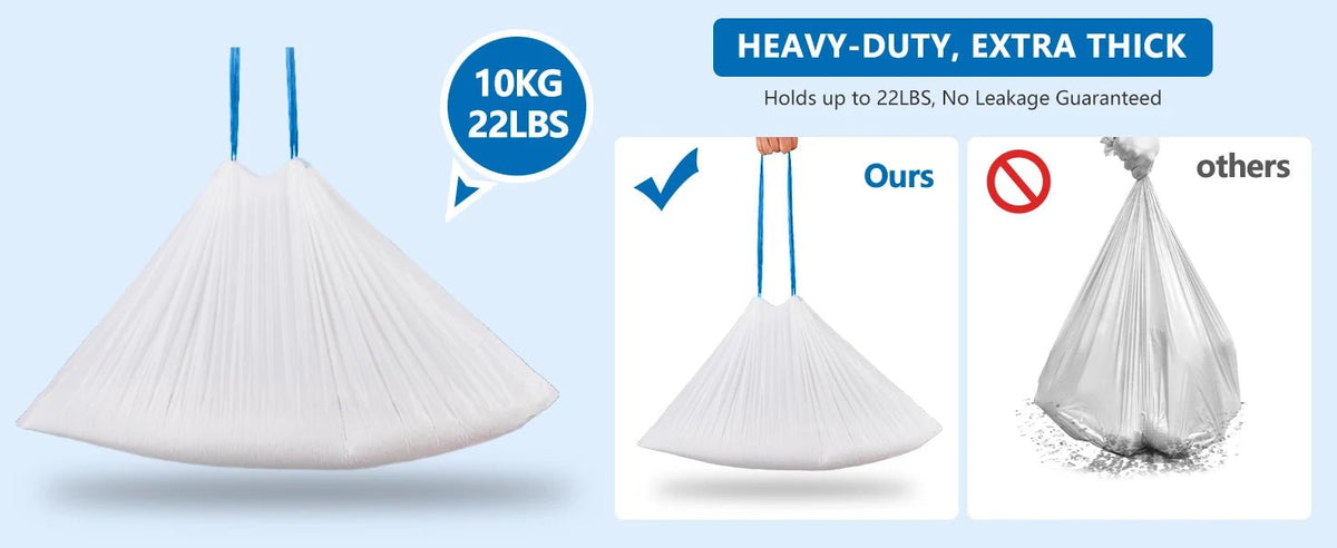 Three rolls of BackupMyFilesNow® self-cleaning cat litter box liners with drawstring trash bags, thick and suitable for automatic litter boxes.