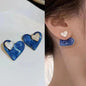925 silver needle green flower earrings for women, Korean fashion jewelry with zircon leaf design and stud style.