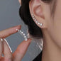 925 silver needle green flower earrings for women with zircon leaf design, Korean fashion jewelry, trendy luxury stud earrings.