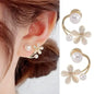 925 silver needle green flower earrings for women featuring zircon leaves, Korean fashion jewelry, trendy and luxurious stud earrings