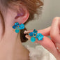 925 silver needle green flower earrings for women, Korean fashion jewelry with zircon leaf design and stud style.