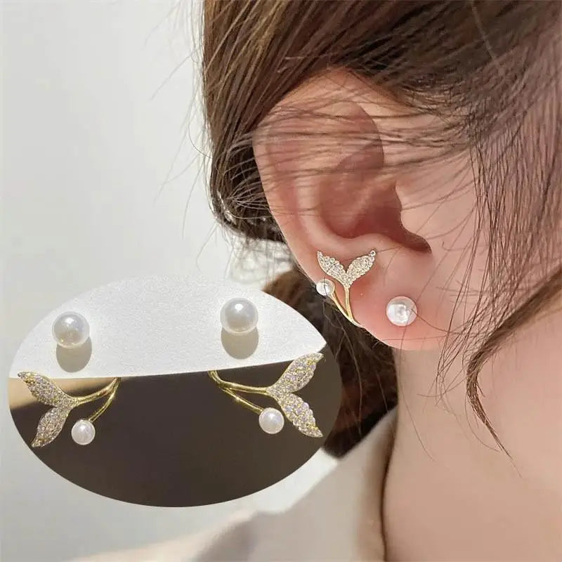 925 silver needle green flower earrings for women featuring zircon leaf design, Korean fashion jewelry, trending luxury stud earrings