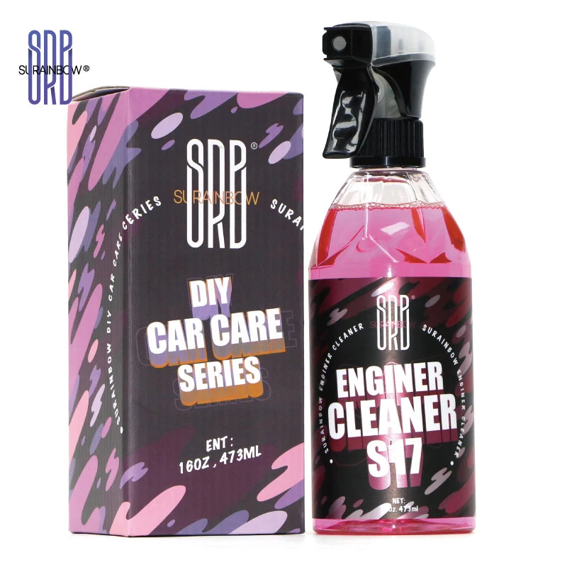 BackupMyFilesNow® engine bay cleaner in a spray bottle, designed to remove grease, oil, dust, and grime from car engine compartments.