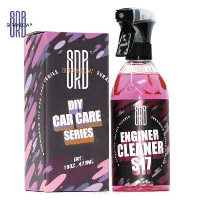 BackupMyFilesNow® engine bay cleaner in a spray bottle, designed to remove grease, oil, dust, and grime from car engine compartments.
