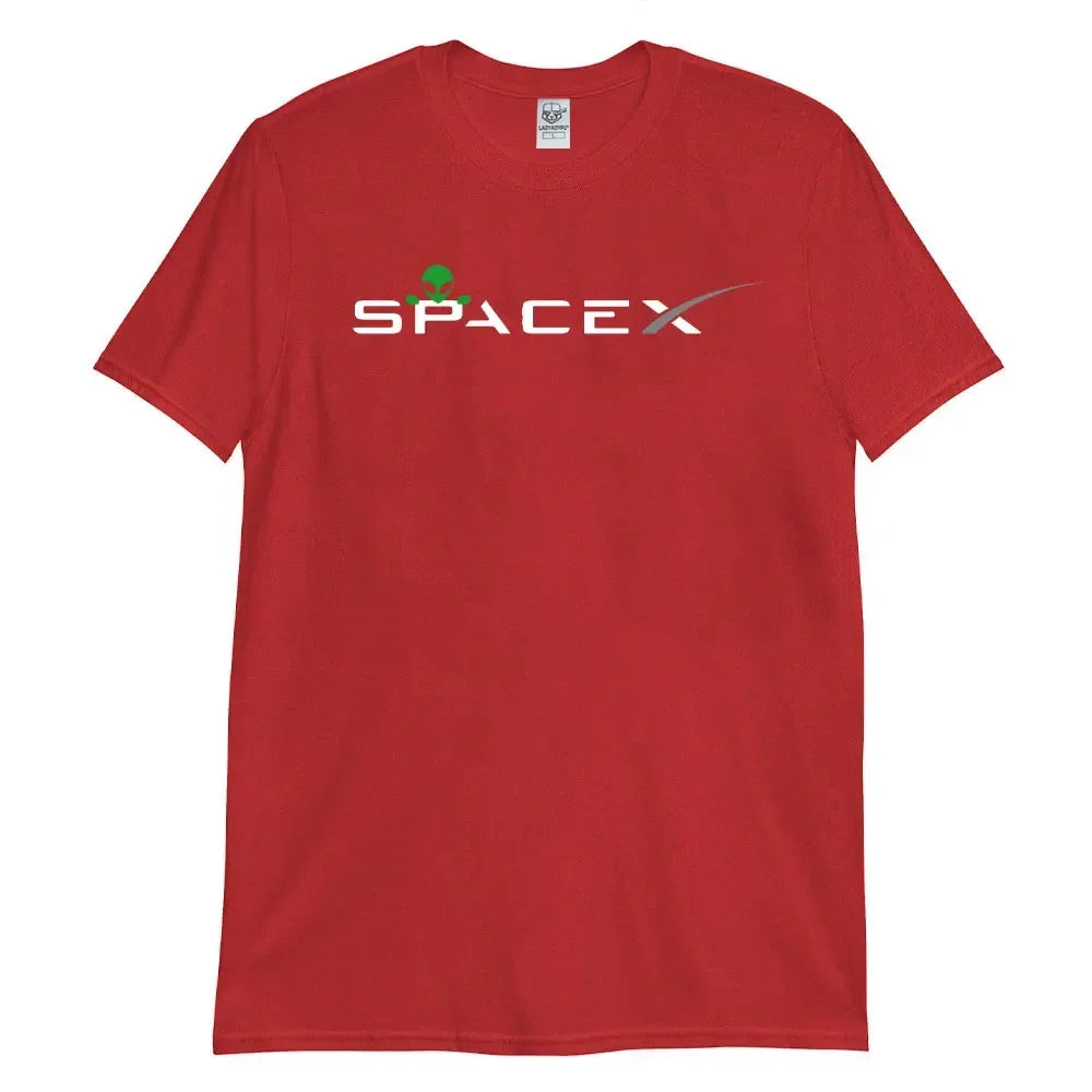 Black 2025 SpaceX Aliens men's T-shirt featuring space exploration and alien graphics made from high-quality cotton.