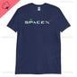 Black SpaceX Aliens men's T-shirt featuring a science and space exploration design with extraterrestrial and Mars themes.