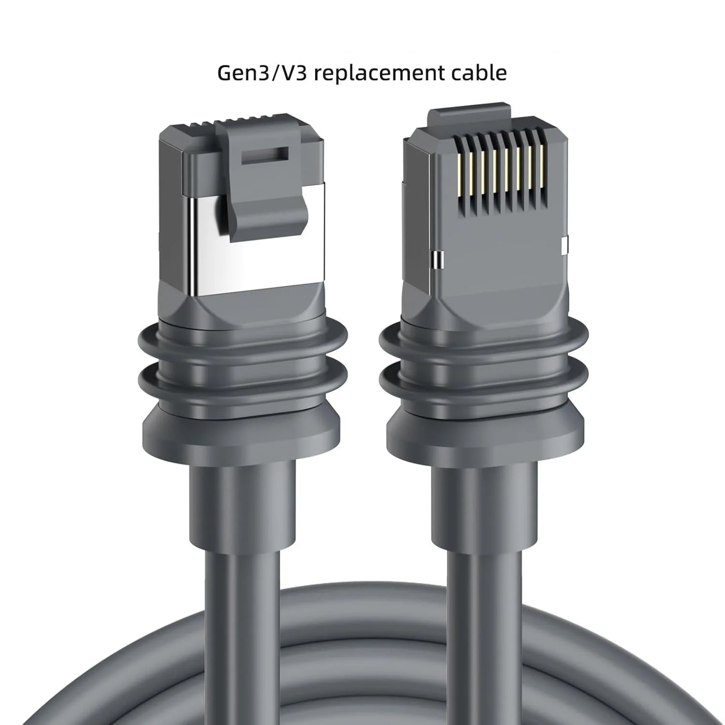 Starlink V3/Gen3 Router with 30ft waterproof Gigabit Ethernet extension cable with RJ45 plug for outdoor satellite dish connectivity