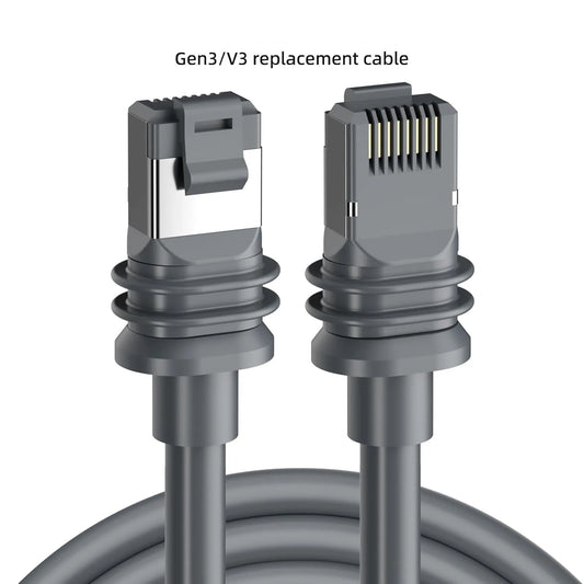 Starlink V3/Gen3 Router with 30ft waterproof Gigabit Ethernet extension cable with RJ45 plug for outdoor satellite dish connectivity
