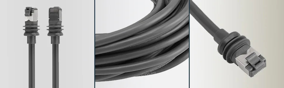 Starlink V3/Gen3 Router Gigabit Ethernet Cable extension with waterproof RJ45 plug for outdoor satellite dish connection.