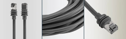 Starlink V3/Gen3 Router Gigabit Ethernet Cable extension with waterproof RJ45 plug for outdoor satellite dish connection.