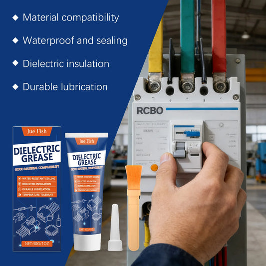 BackupMyFilesNow® dielectric grease tube showing smooth waterproof insulating grease for automotive and marine electrical use.